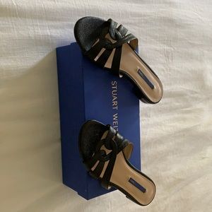 Stuart Weitzman sandals black Caviar size 7